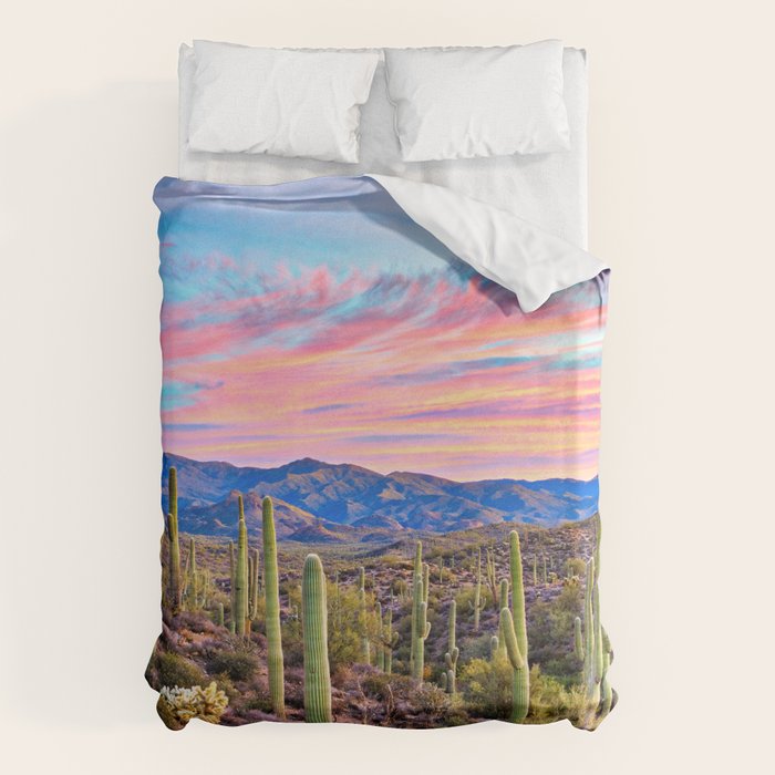 Arizona South West Sunset Cactus Desert Landscape Duvet Cover Gallery Image 6