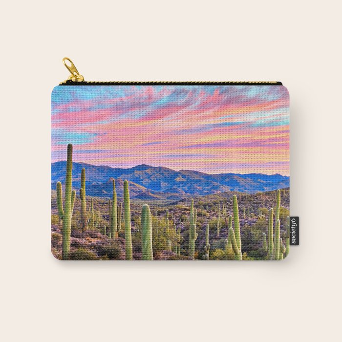 Arizona South West Sunset Cactus Desert Landscape Carry All Pouch Gallery Image 1