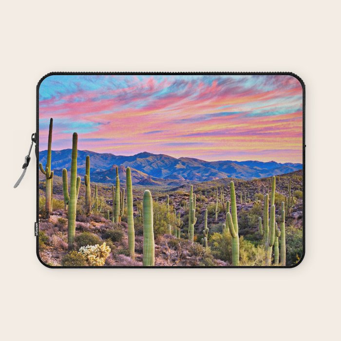 Arizona South West Sunset Cactus Desert Landscape Laptop Sleeve Gallery Image 1
