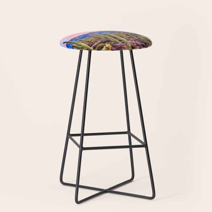 Arizona South West Sunset Cactus Desert Landscape Stool Gallery Image 1