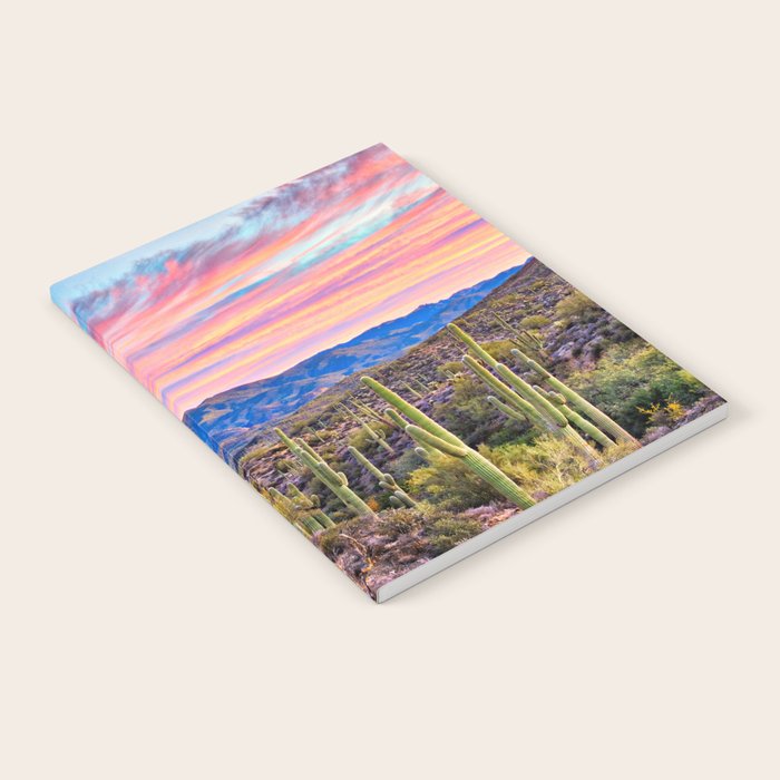 Arizona South West Sunset Cactus Desert Landscape Notebook Gallery Image 2