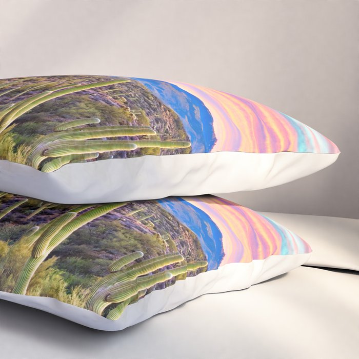 Arizona South West Sunset Cactus Desert Landscape Pillow Sham Gallery Image 3