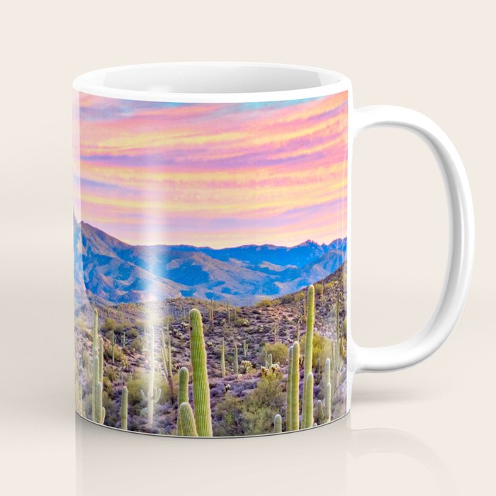 Arizona South West Sunset Cactus Desert Landscape Coffee Mug Gallery Image 1