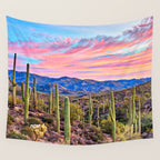 Arizona South West Sunset Cactus Desert Landscape Wall Tapestry Gallery Image 4