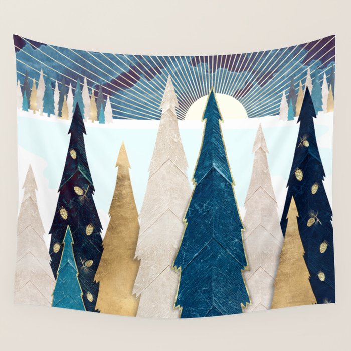 Winter Trees Wall Tapestry Gallery Image 1