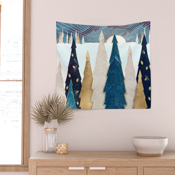 Winter Trees Wall Tapestry Gallery Image 2