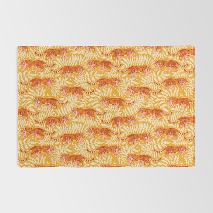 Tigers - pink, red, and saffron  Rug Gallery Image 2