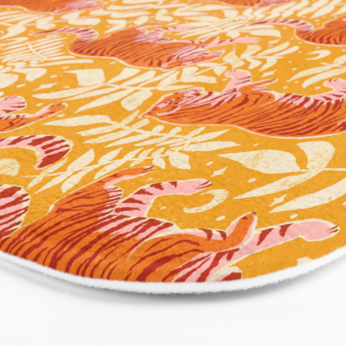 Tigers - pink, red, and saffron  Bath Mat Gallery Image 3
