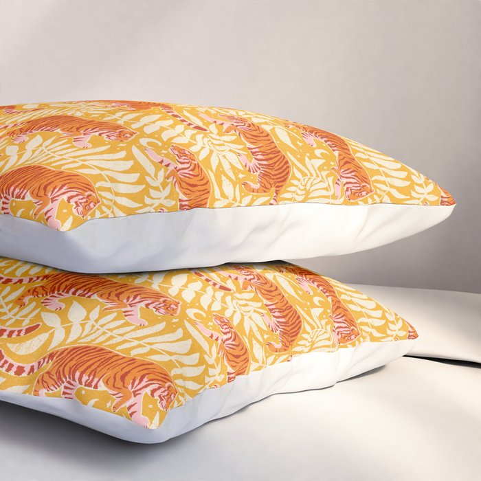 Tigers - pink, red, and saffron  Pillow Sham Gallery Image 3