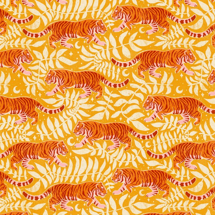 Tigers - pink, red, and saffron  Coffee Mug Gallery Image 2