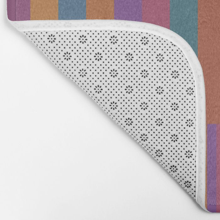 Mixed Stripes Pattern IX Retro Rainbow Bath Mat Gallery Image 2