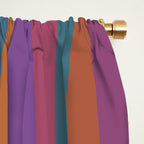 Mixed Stripes Pattern IX Retro Rainbow Window Curtain Gallery Image 2