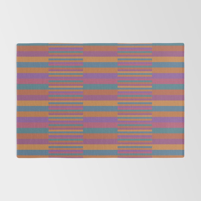 Mixed Stripes Pattern IX Retro Rainbow Rug Gallery Image 2