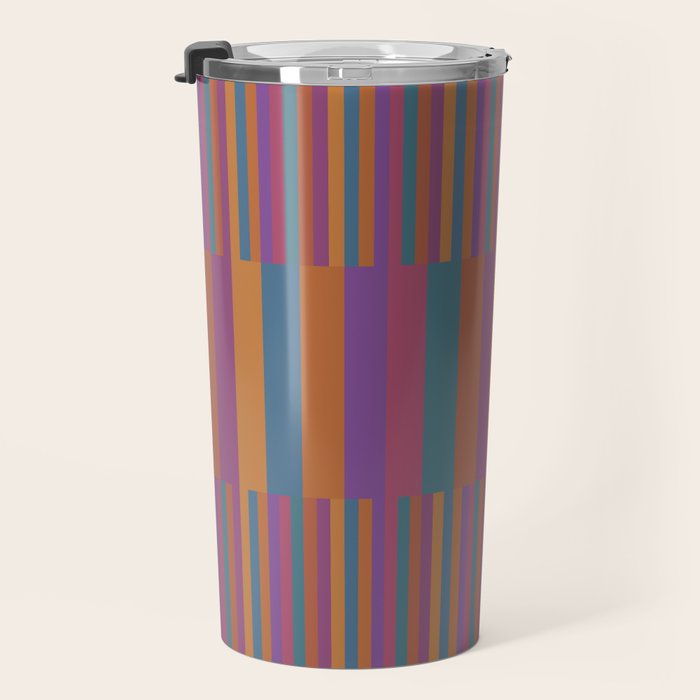 Mixed Stripes Pattern IX Retro Rainbow Travel Mug Gallery Image 3