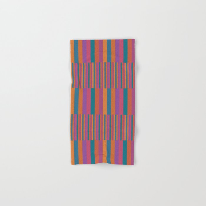Mixed Stripes Pattern IX Retro Rainbow Bath Towel Gallery Image 1
