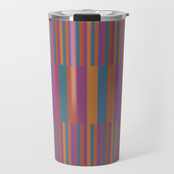 Mixed Stripes Pattern IX Retro Rainbow Travel Mug Gallery Image 1