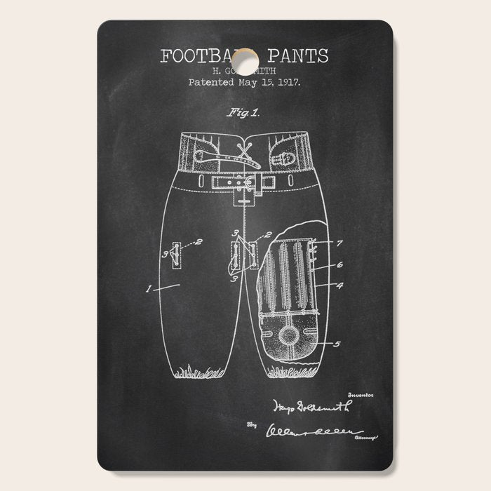 Football Pants chalkboard patent Cutting Board Gallery Image 1