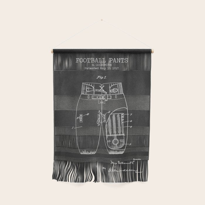 Football Pants chalkboard patent Wall Hanging Gallery Image 1