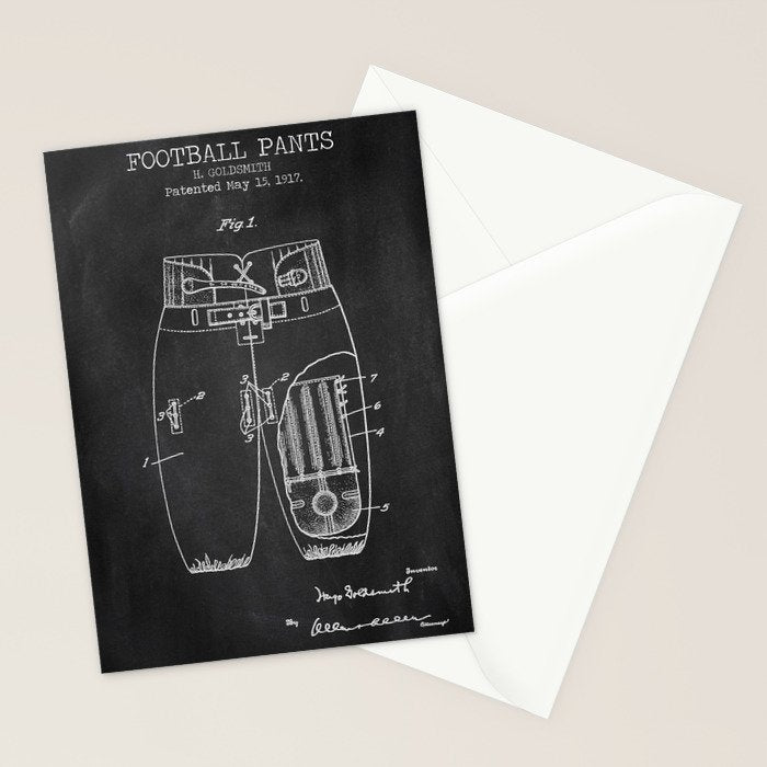 Football Pants chalkboard patent Stationery Card Gallery Image 2