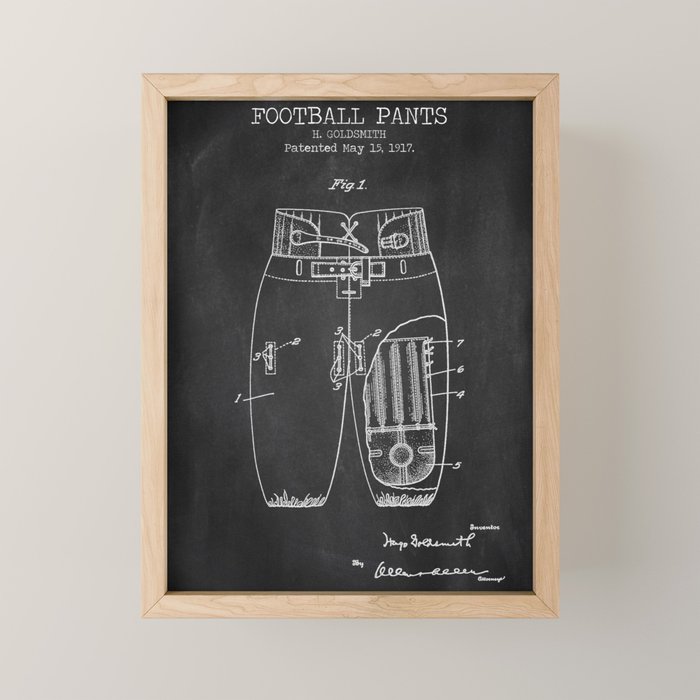 Football Pants chalkboard patent Mini Art Print Gallery Image 1