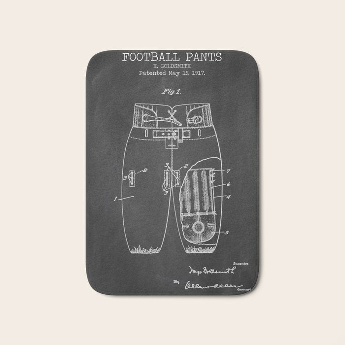 Football Pants chalkboard patent Bath Mat Gallery Image 1