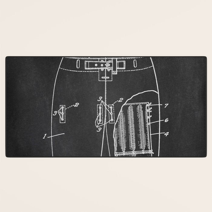 Football Pants chalkboard patent Desk Mat Gallery Image 3