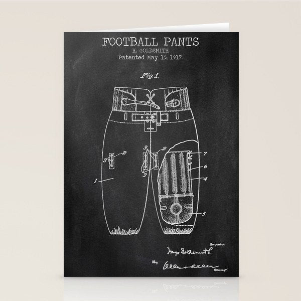 Football Pants chalkboard patent Stationery Card Gallery Image 2