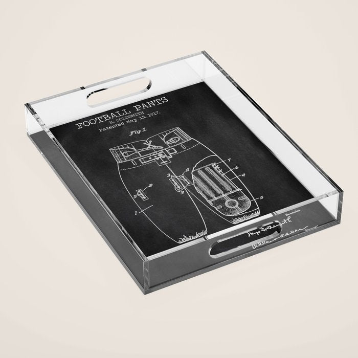 Football Pants chalkboard patent Acrylic Tray Gallery Image 1