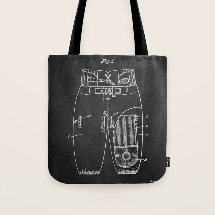 Football Pants chalkboard patent Tote Bag Gallery Image 1