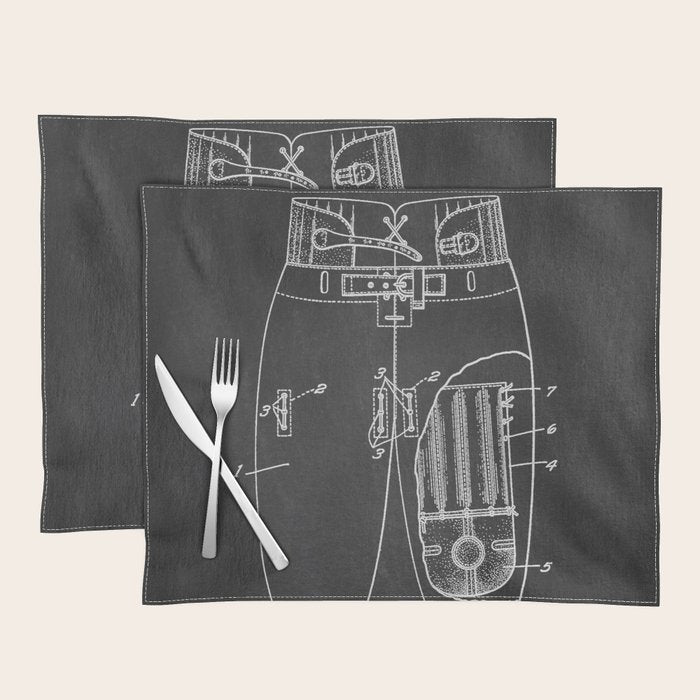 Football Pants chalkboard patent Placemat Gallery Image 1