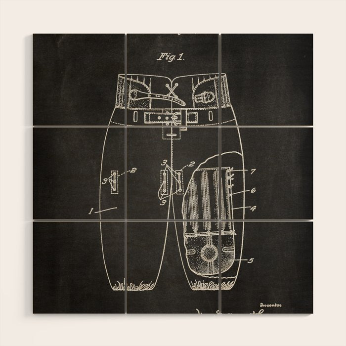 Football Pants chalkboard patent Wood Wall Art Gallery Image 1