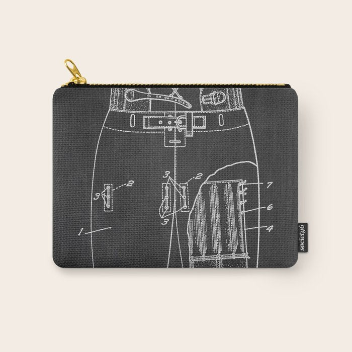 Football Pants chalkboard patent Carry All Pouch Gallery Image 1