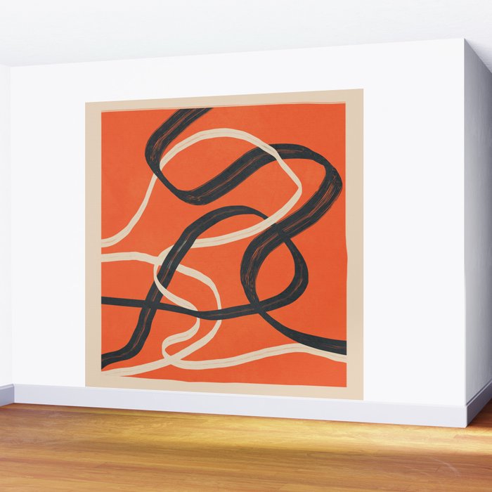 Minimal Abstract Lines Dance 2 Wall Mural Gallery Image 2