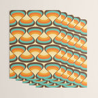 Wavy Turquoise Orange and Brown Retro Lines Wrapping Paper Gallery Image 3