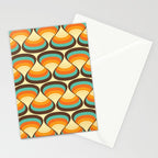 Wavy Turquoise Orange and Brown Retro Lines Stationery Card Gallery Image 2