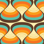 Wavy Turquoise Orange and Brown Retro Lines Coffee Mug Gallery Image 2