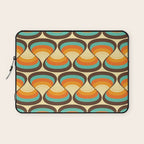 Wavy Turquoise Orange and Brown Retro Lines Laptop Sleeve Gallery Image 1