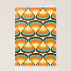Wavy Turquoise Orange and Brown Retro Lines Stationery Card Gallery Image 2