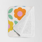 Retro Flower Pattern #2  Throw Blanket Gallery Image 3