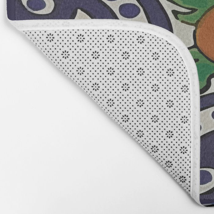 Oranges talavera tile abstract pattern modern decoration Bath Mat Gallery Image 2