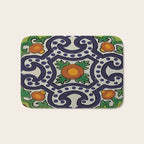 Oranges talavera tile abstract pattern modern decoration Bath Mat Gallery Image 1