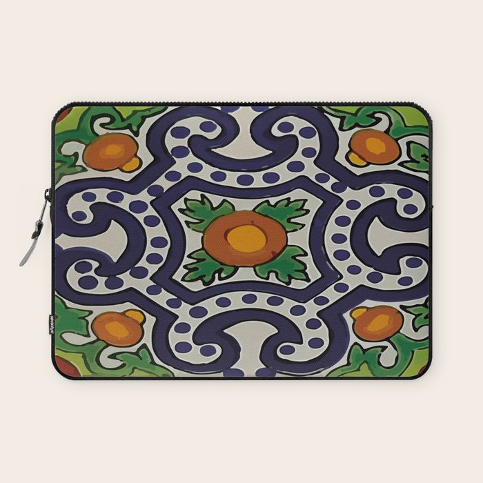 Oranges talavera tile abstract pattern modern decoration Laptop Sleeve Gallery Image 1