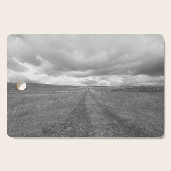 Black and White Montana Landscape Photography | Storm Clouds Photography | Prairie Photography | Western Landscape Cutting Board Gallery Image 1