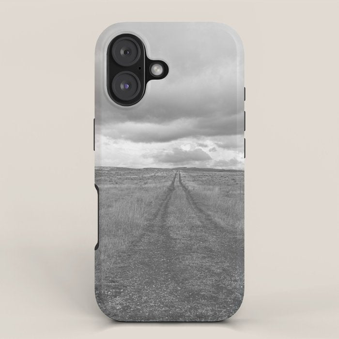 Black and White Montana Landscape Photography | Storm Clouds Photography | Prairie Photography | Western Landscape iPhone Case Gallery Image 1