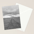 Black and White Montana Landscape Photography | Storm Clouds Photography | Prairie Photography | Western Landscape Stationery Card Gallery Image 2