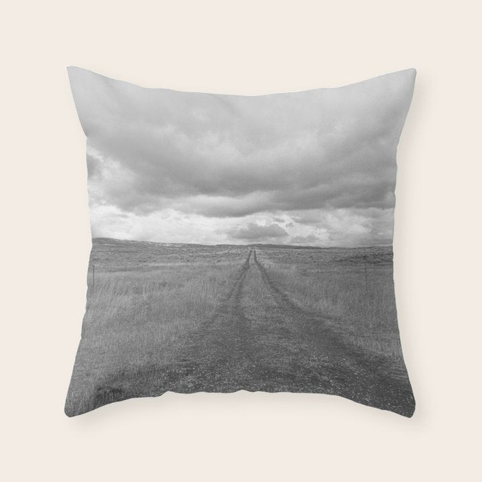 Black and White Montana Landscape Photography | Storm Clouds Photography | Prairie Photography | Western Landscape Throw Pillow Gallery Image 6