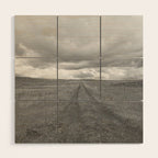Black and White Montana Landscape Photography | Storm Clouds Photography | Prairie Photography | Western Landscape Wood Wall Art Gallery Image 1