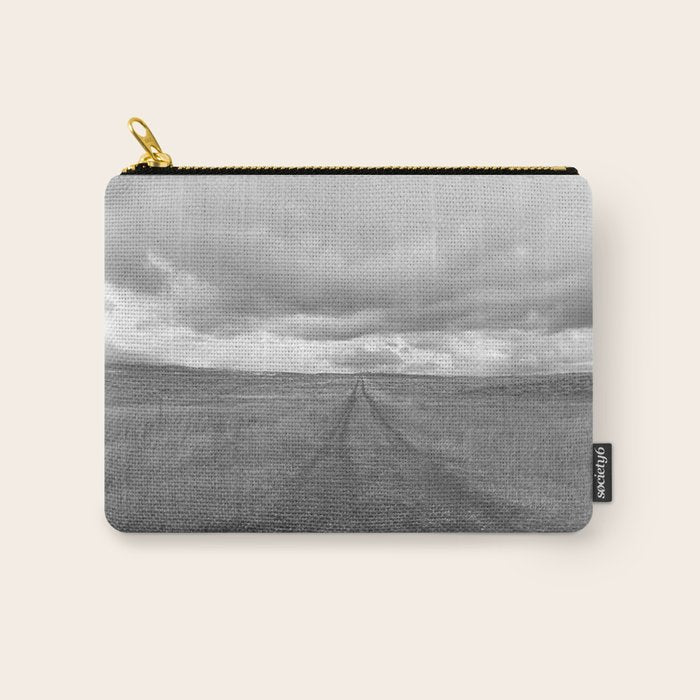 Black and White Montana Landscape Photography | Storm Clouds Photography | Prairie Photography | Western Landscape Carry All Pouch Gallery Image 1