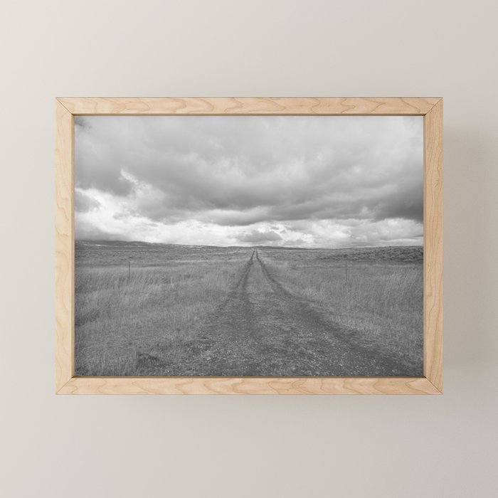 Black and White Montana Landscape Photography | Storm Clouds Photography | Prairie Photography | Western Landscape Mini Art Print Gallery Image 1