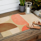 mid century geometric abstract 6 Outdoor Rug Gallery Image 2